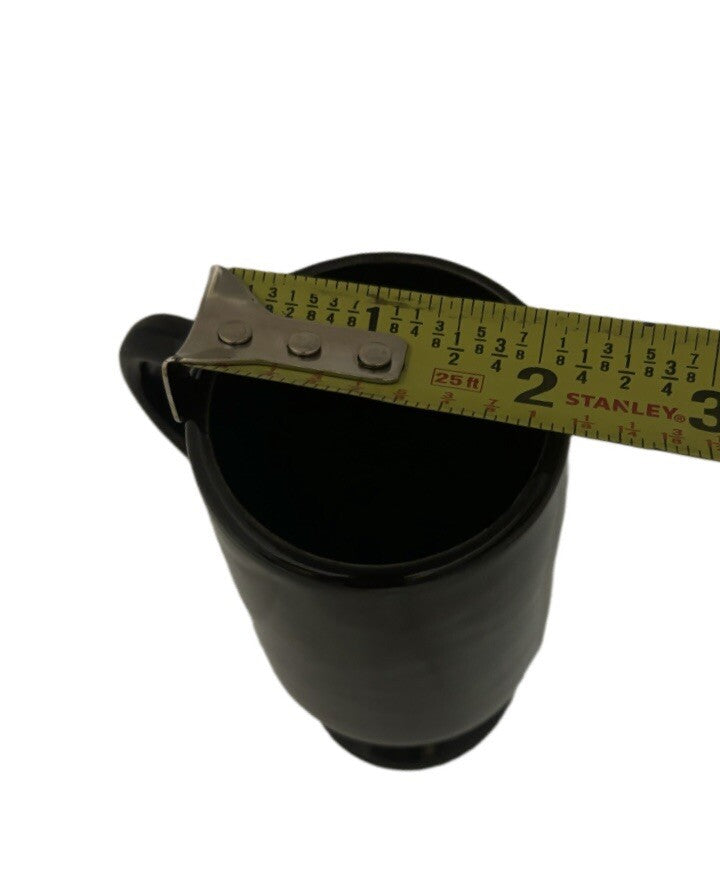 Irish Pedestal Mugs Irish 2-Footed Cups Black Ceramic Coffee Tea Drinkware