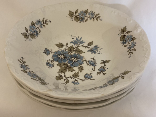Blossomtime Staffordshire Hand Decorated Ironstone Soup Cereal Bowl England 6.5"
