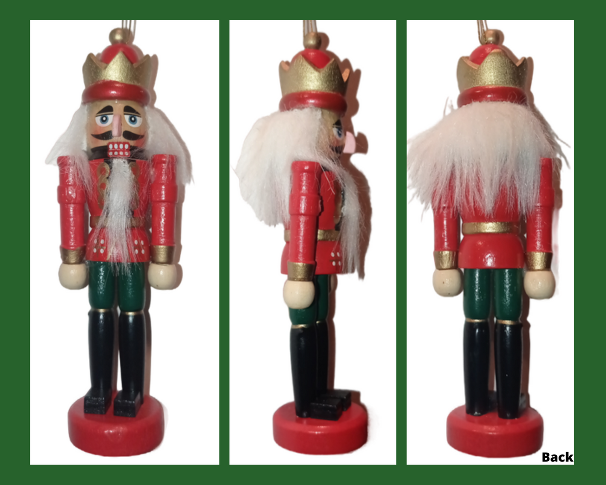 Christmas Wooden Nutcracker King Soldier Figurine 5” Red Green Holiday Decor