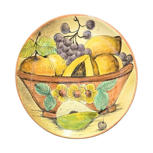 11” Mayolyca Sta Rosa Wall Plate Fruit Bowl Art Guanajuato Mexico Hand Painted
