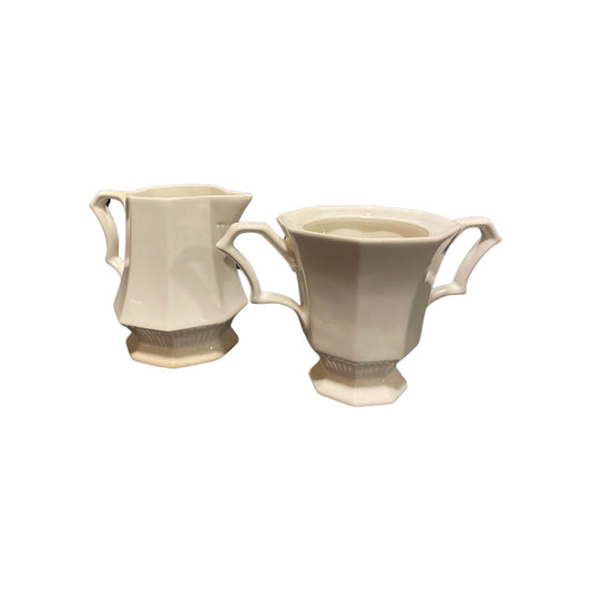 Independence Ironstone Interpace Creamer & Sugar Bowl No Lid Japan Octagonal