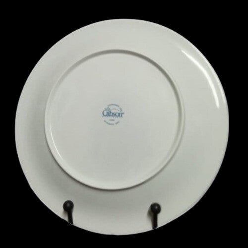 Gibson Designs IMPERIAL BRAID Chop Plate 12" D White Rope Dots Embossed Platter