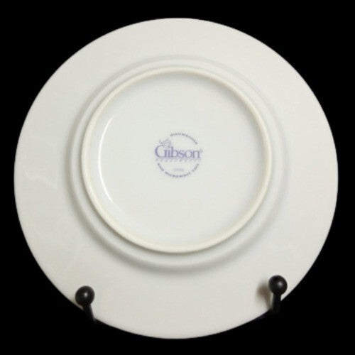 Gibson Designs CORNUCOPIA FRUIT 4-Sauce Plates 6 ¼”D Apple Pear Cherry Plum