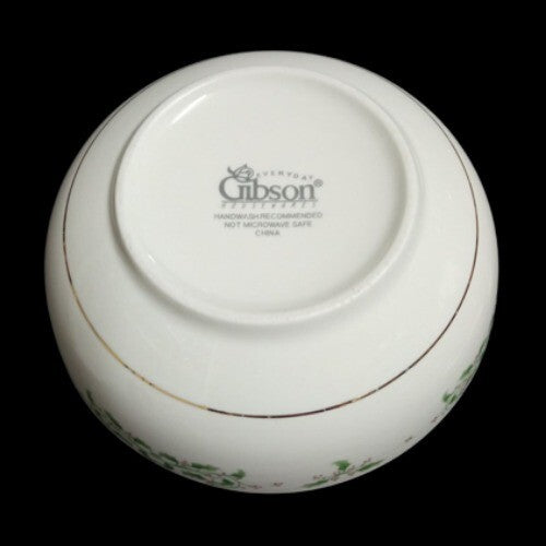 Gibson Designs HOLIDAY CHARM 2-Soup/Cereal Bowls 5 7/8" D Holly & Berries
