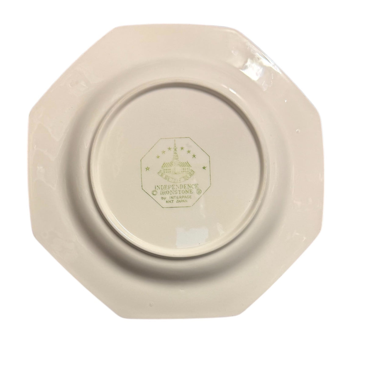 Independence Ironstone Interpace Dinner Plates Set of 2 Yellow Octagonal 10.5"D