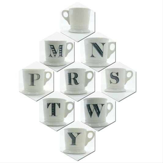 ANTHROPOLOGIE Monogram Mug Personalized Name Coffee Cup Initial Letter 12 fl. oz