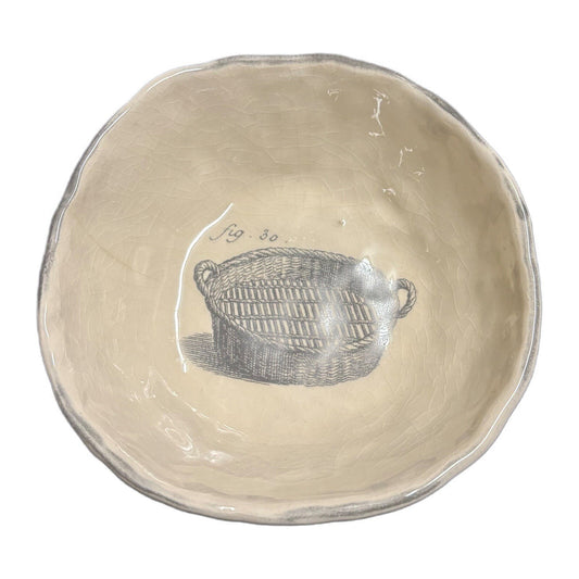 Anthropologie HRLM Bowl Farmhouse Gregg F Moore Earthenware Basket Fig 30