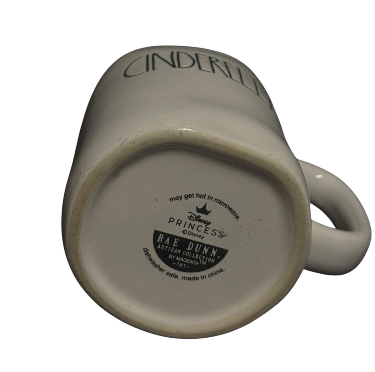 Rae Dunn CINDERELLA Ceramic Coffee Mug Blue Interior Disney Inspired 16 oz