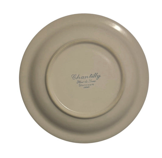 Set of 9 Hearthside Chantilly Fleur de Lune 6 1/2”D Saucers Blue Rim Japan