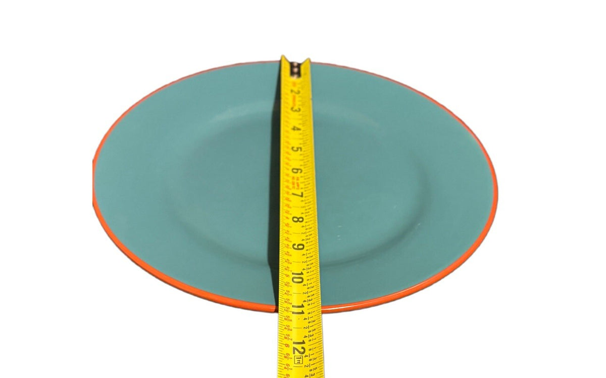 BAUM TANGIER 13 Piece Turquoise Stoneware Set Dinner Salad Plates Bowls & Mugs