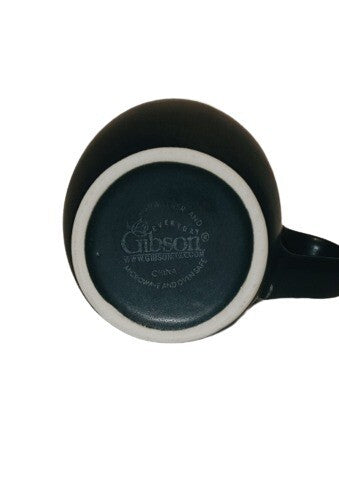 Gibson SOHO LOUNGE ROUND BURGUNDY 4-Mugs 12 oz Burgundy Inside Black Outside