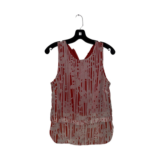 Banana Republic Women’s Blouse Size 6 Orange Sleeveless Layered Print Top