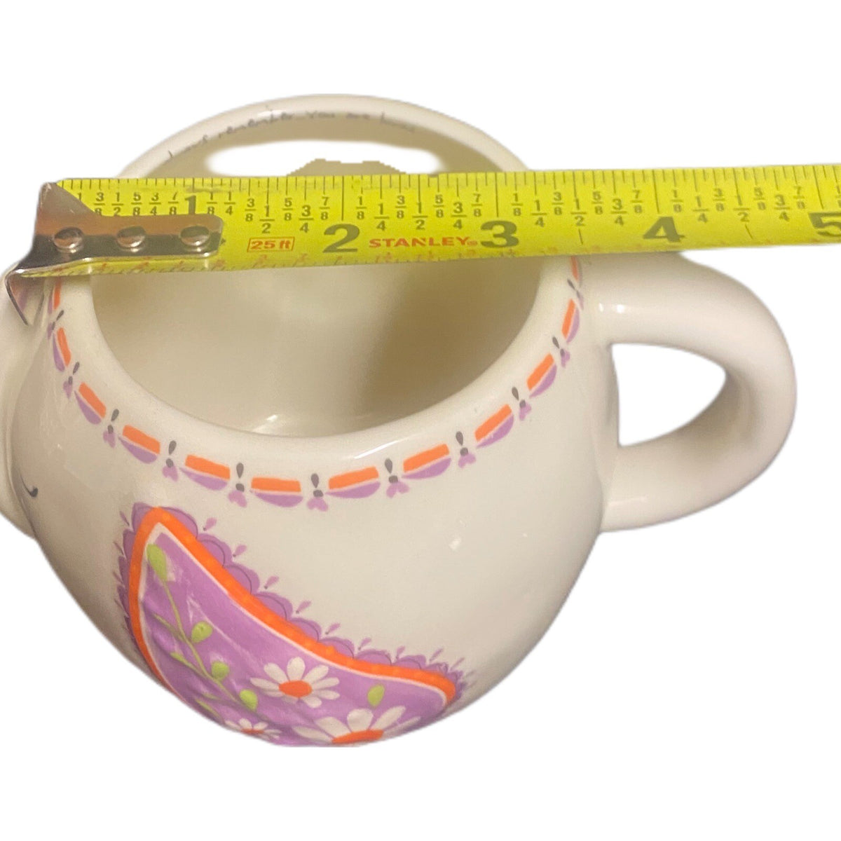 Natural Life Sculpted Elephant Mug 16 oz You Are Loved Boho Floral Paisley Cup