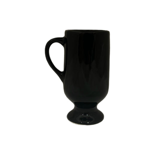 Irish Pedestal Mugs Irish 2-Footed Cups Black Ceramic Coffee Tea Drinkware