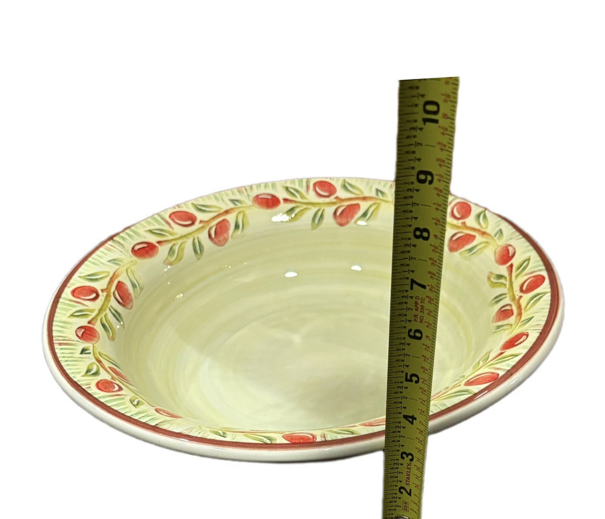 Crate & Barrel JAM Serving Bowl Ceramica Red Olive Pasta Vegetables Salad Italy