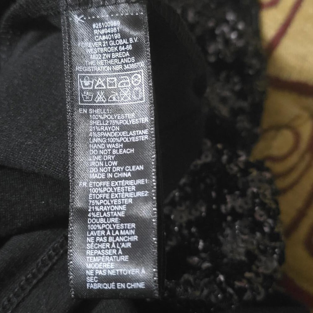 Forever 21 Stunning Sequin Top Black Mini Dress Size M