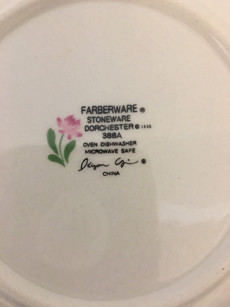 Farberware DORCHESTER 2 Piece Place Setting Set For 1 Oven Safe Stoneware 368 A