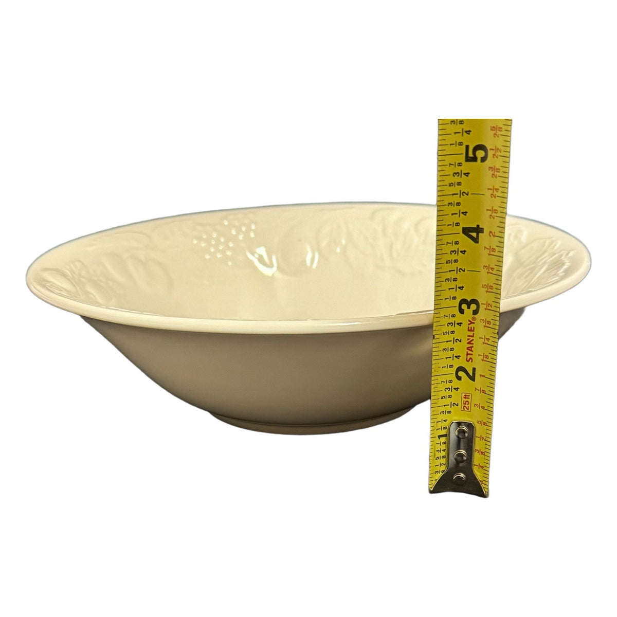 Gibson China Embossed Fruit Off- 10 1/8”D Ceramic Serving Bowl Vintage Dish