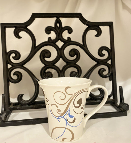 Coventry CHOCO SCROLL 4- Fine China Coffee Mugs Porcelain  (PTS) Int'l. Tea Cups