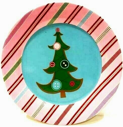 World Market GINGERBREAD 4 Salad Plates Christmas Ceramic Dessert Dishes 8"D