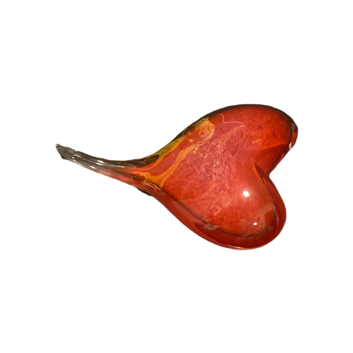 Red Heart Shaped Art Glass Hand Blown Home-Office-Tabletop Decor