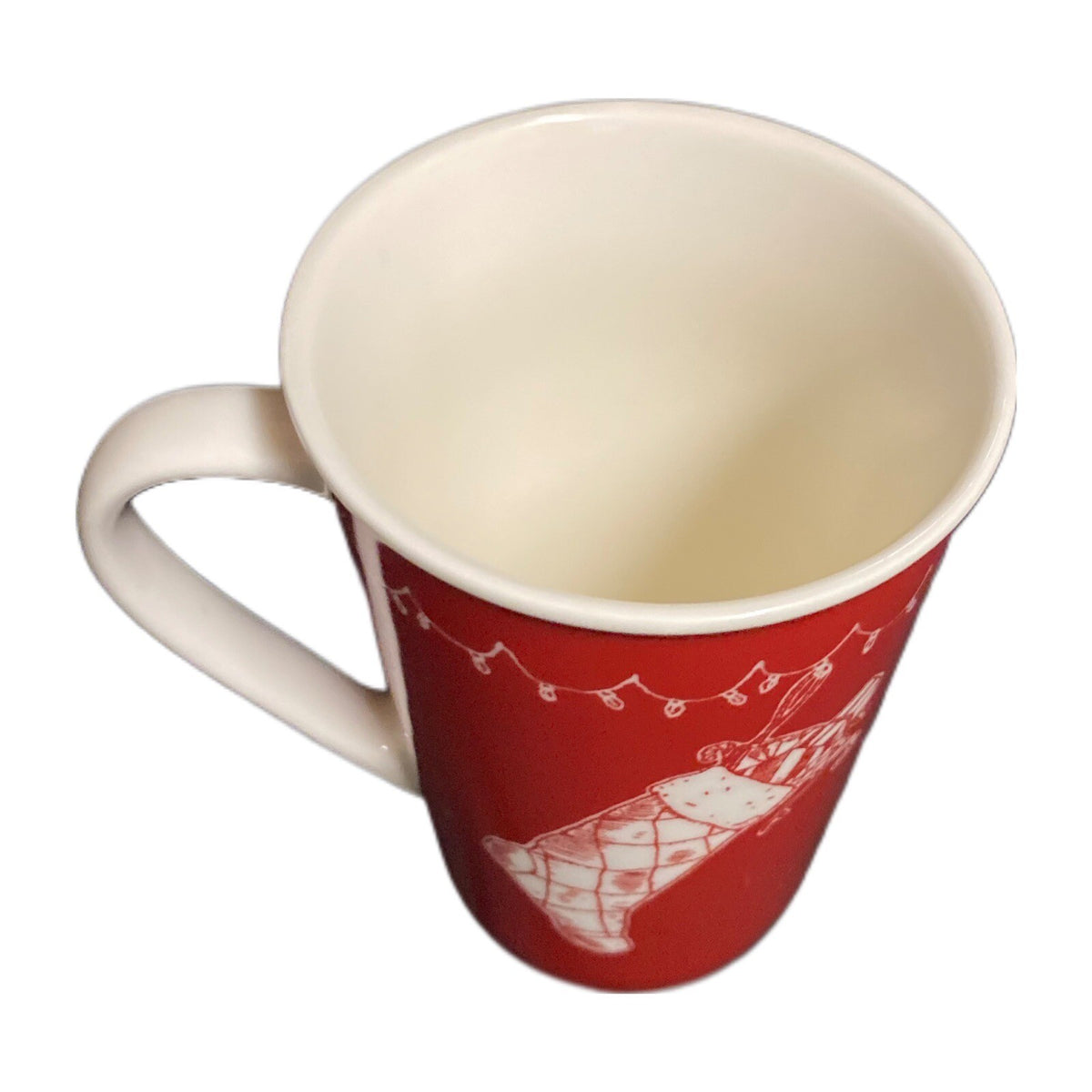 Vintage 2005 STARBUCKS Mug Christmas "It Only Happens Once A Year" Red Tea Cup