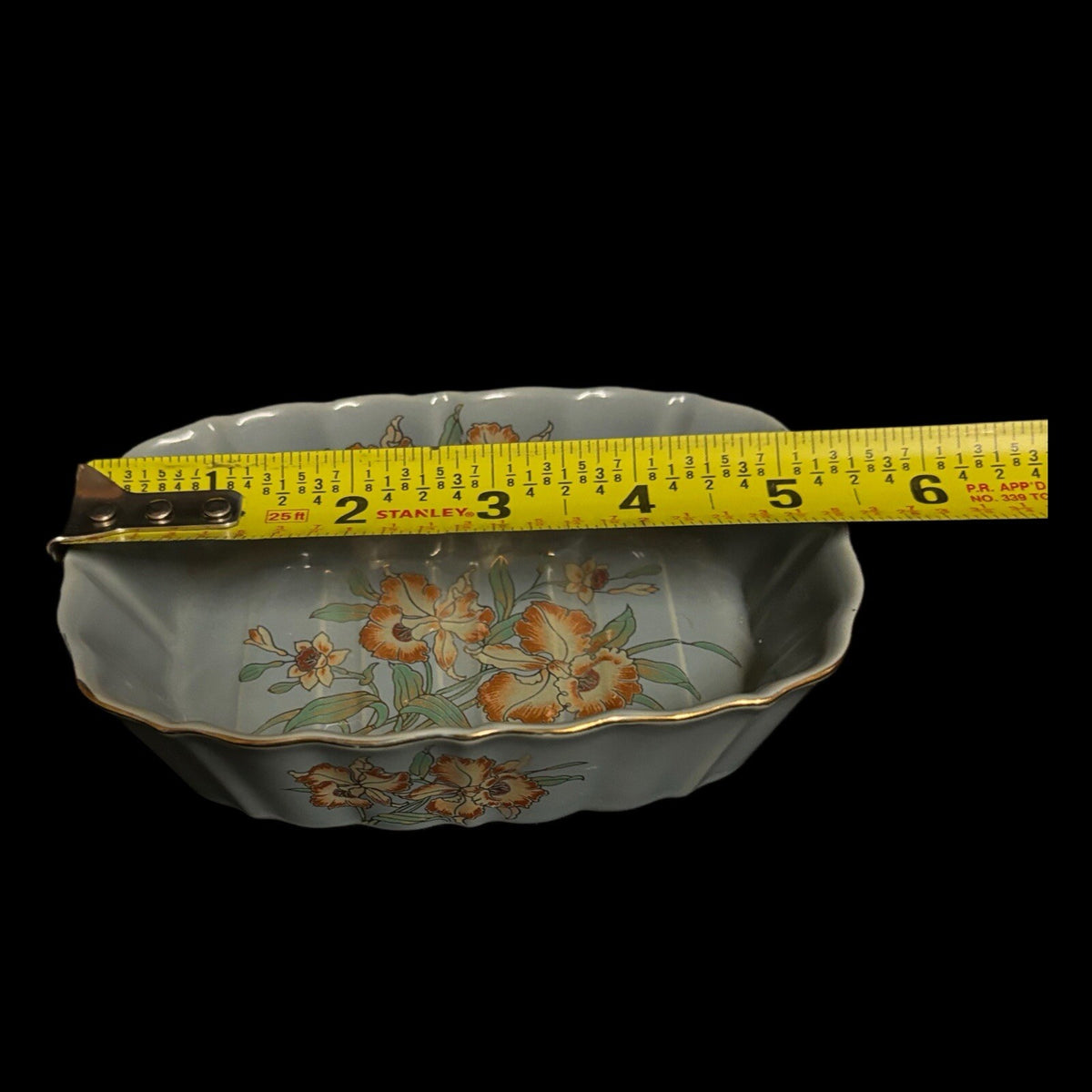 IMPERIAL JAPAN 2 Piece Soap Tray Toothbrush Holder Ceramic Floral Gold Accent