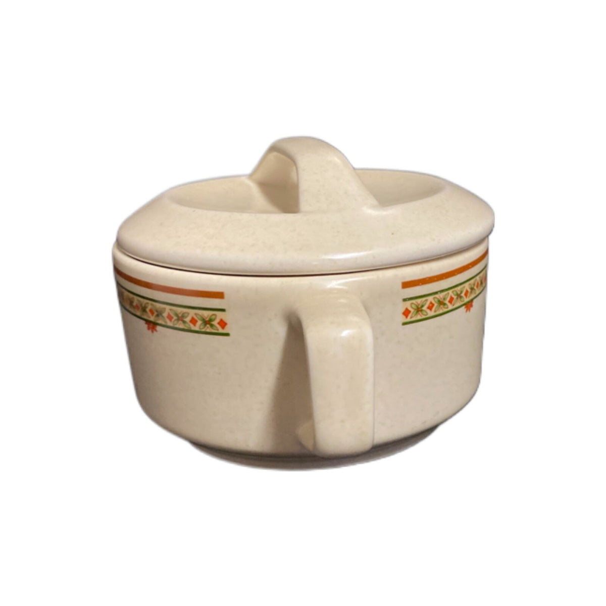 LENOX CORAL BLOSSOMS Temper Ware Stoneware Floral Sugar Bowl and Lid