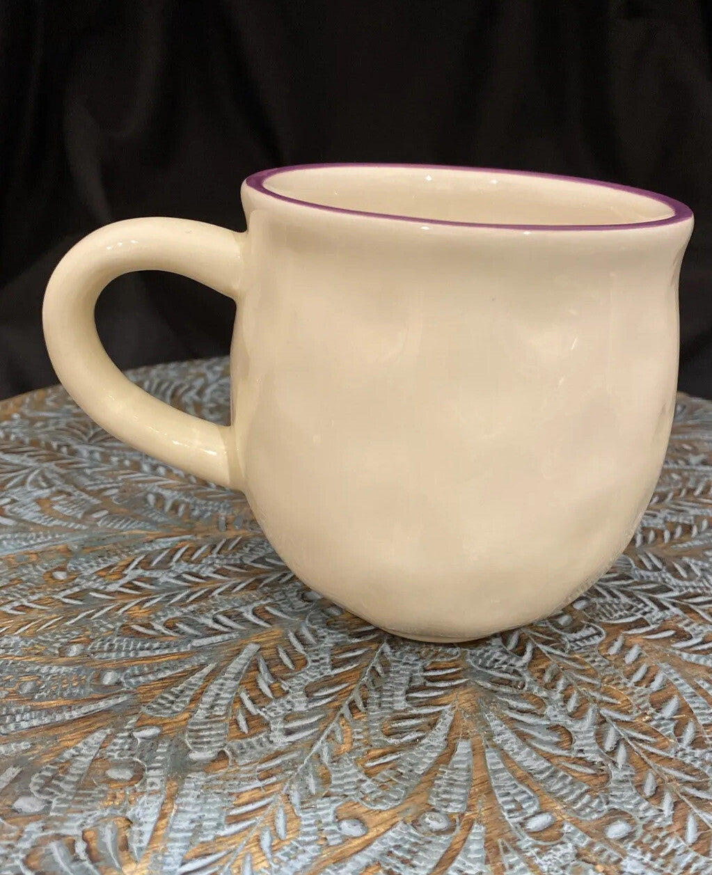 Natural Life “M” Monogram Ceramic Mug Cup – Live Love Laugh, Boho Floral Gift