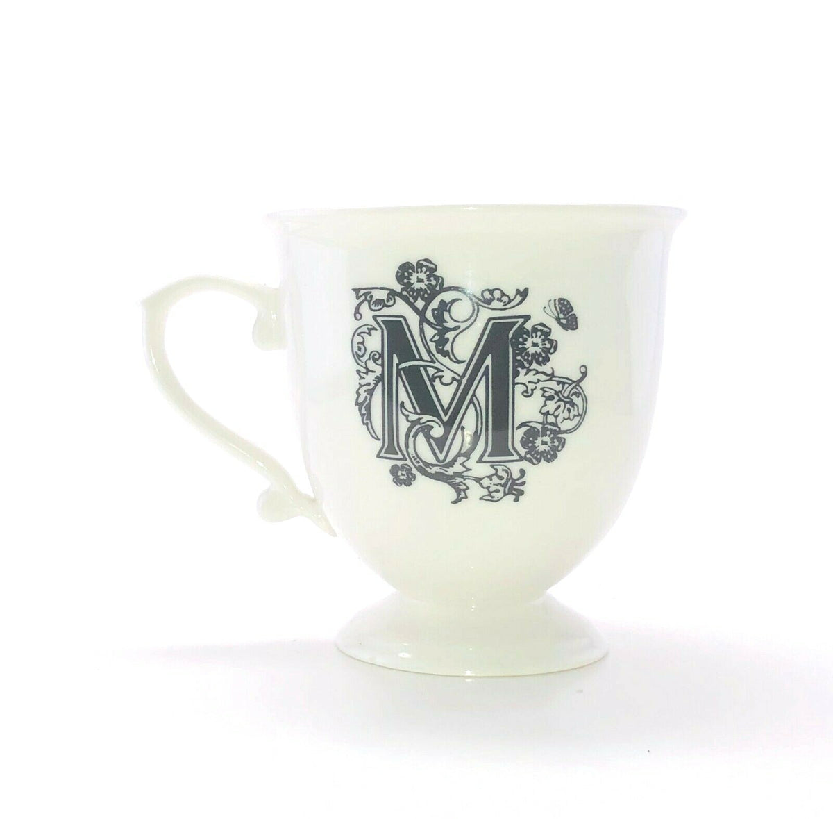 Anthropologie Monogram Pedestal Coffee Mug Personalized Name Cup Initial 