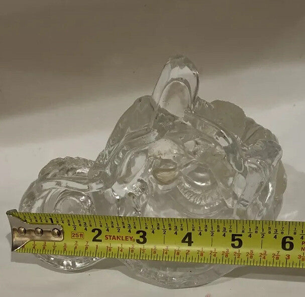 Vintage Crystal Clear Industries Santa Tapered Candle Holder C.C.I 5 1/4" H