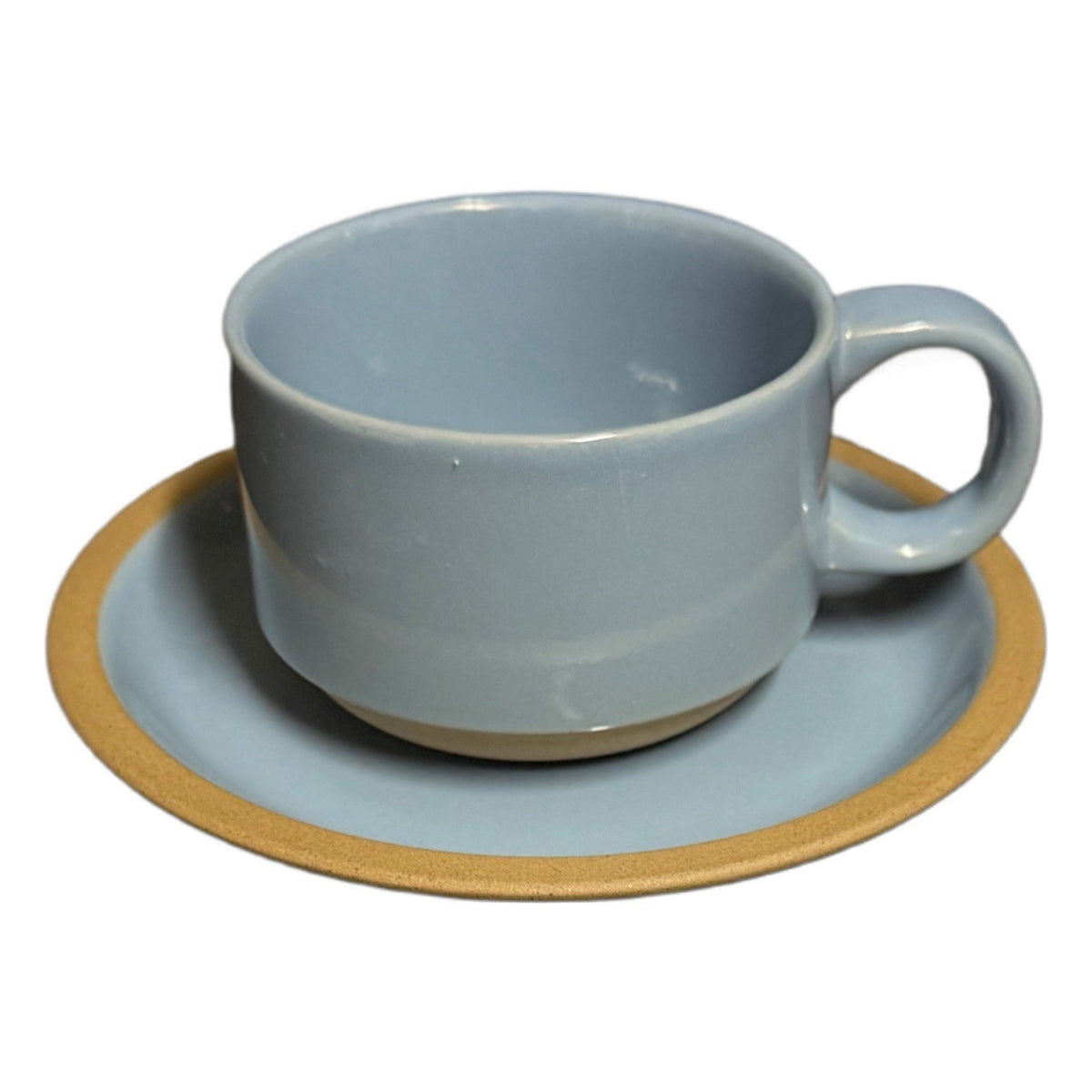 Midwinter Bluestone Stoneware Cup & Saucer Set Vintage Matte Blue England