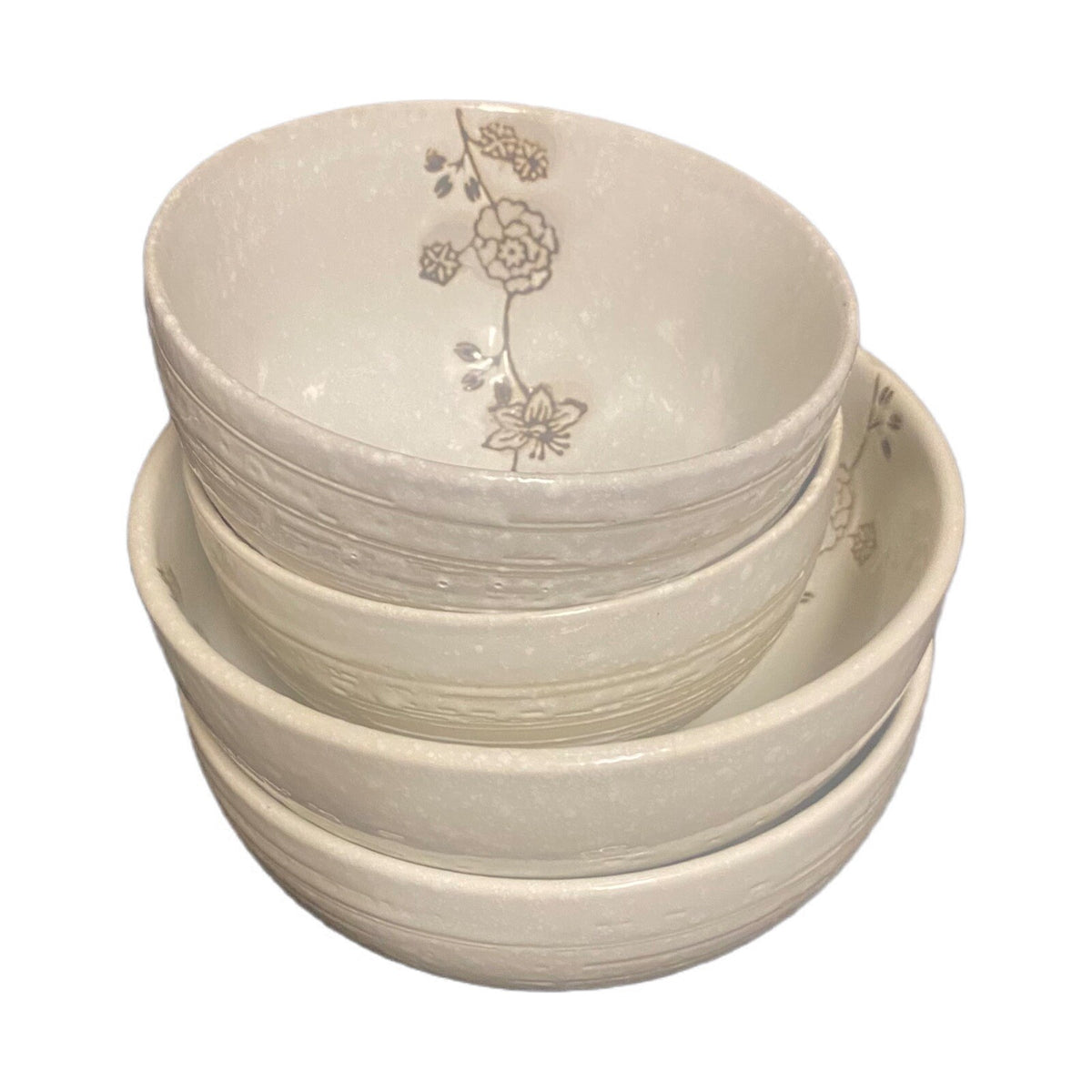 4-Vintage KoTo Bowls Rice Noodle Soup Fruit Cup Ceramic Japan Blossom Flowers