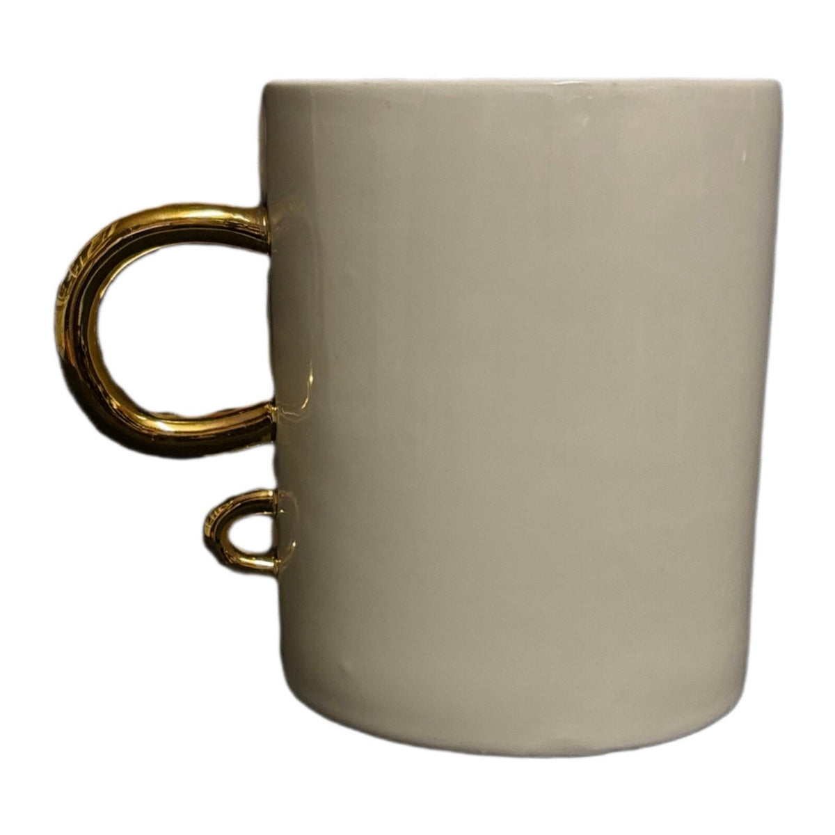 The Medicine Mug White Ceramic Coffee Tea Gold Handle Design Nurse Cup