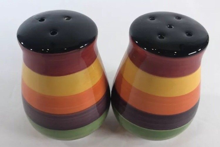 Philippe Richard Rondo Hand Painted Multicolor Canister Set of 3 or Shakers Set