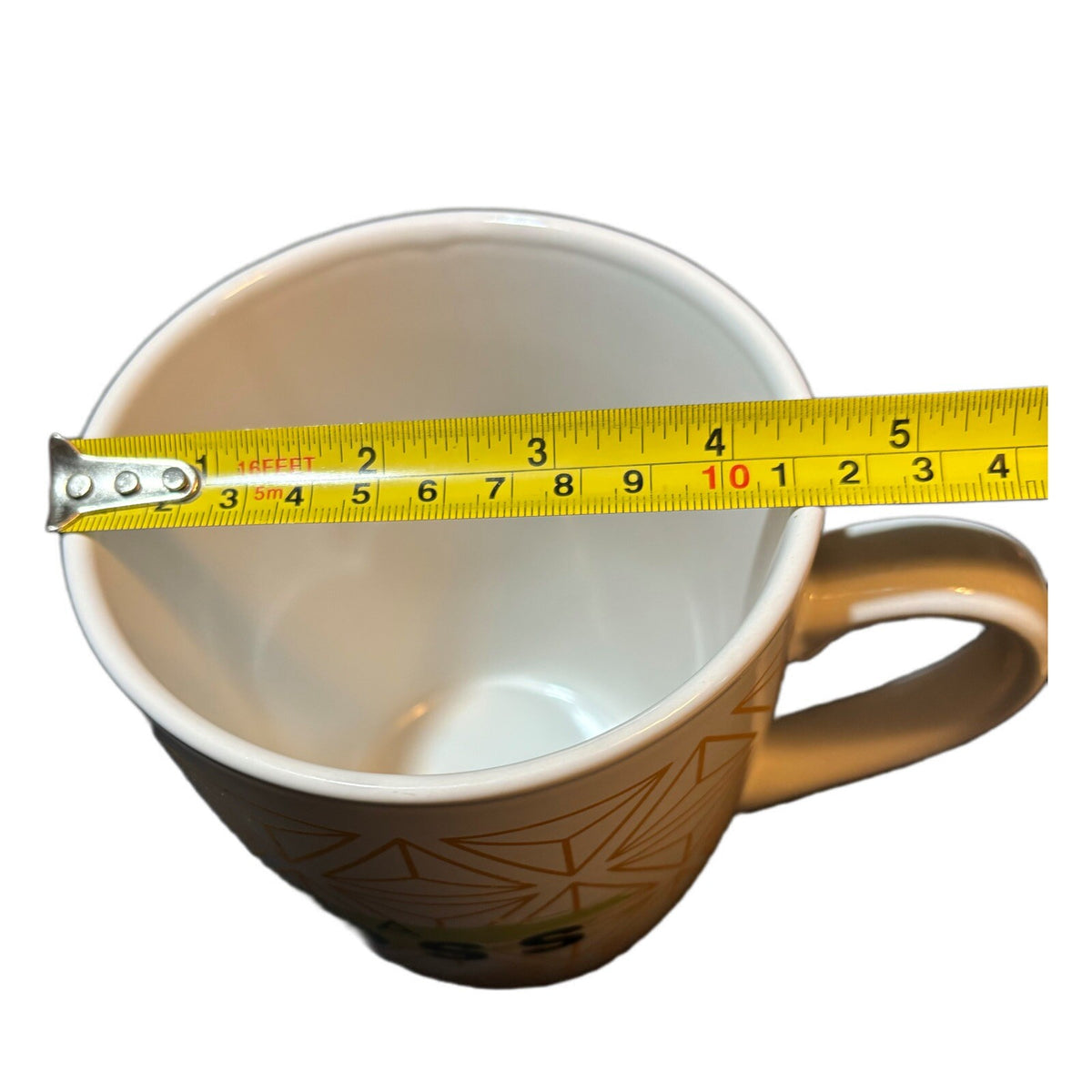 LIKE A BOSS Mug Coffee Tea Ceramic Cup White Gold Green Black Geometric 24oz
