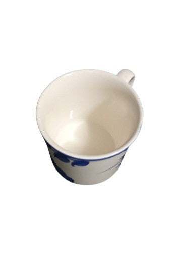 Gibson Designs LARKSPUR Cup & Saucer French Country Blue Flower 8 Oz Ceramic Set