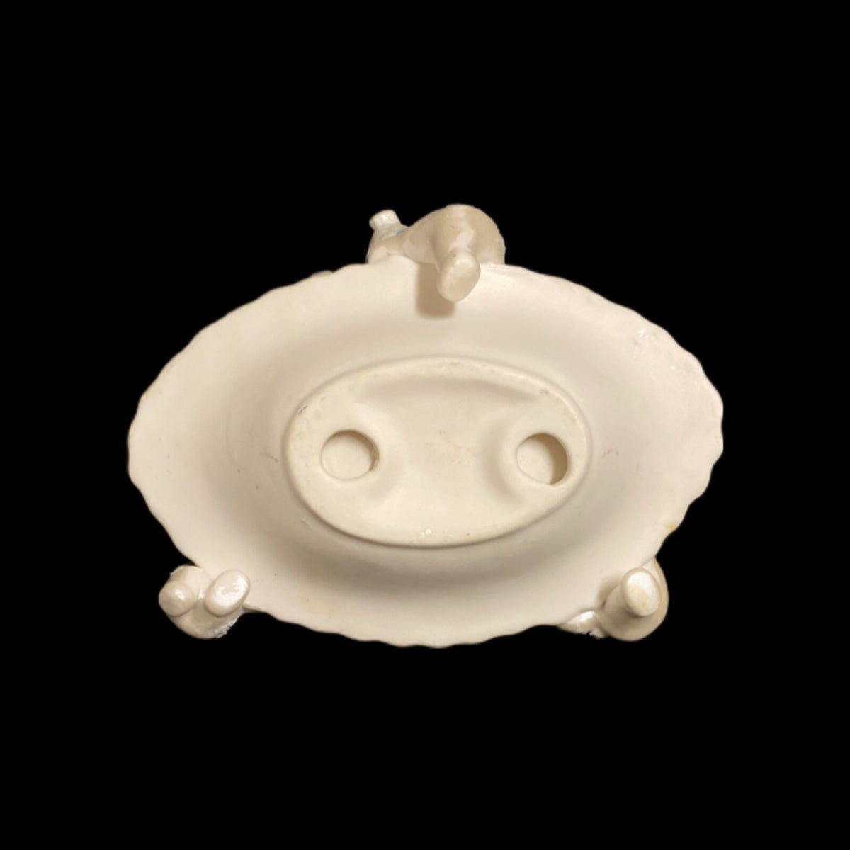 Holiday Sparkle Candy Dish SNOWMAN Christmas Ceramic White Snowmen Trinket 8"L