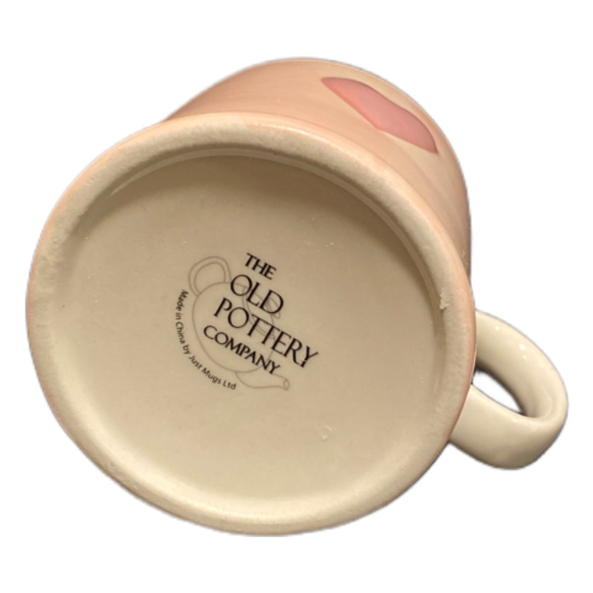 Old Pottery Pink Blush Love Heart Mug 3D Raised Embossed Ceramic Valentine Cup