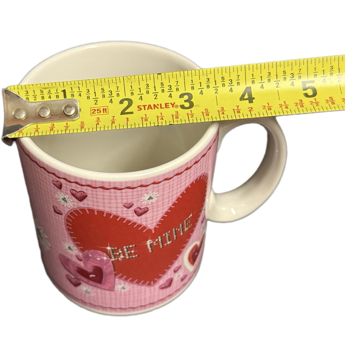 Eileen Toohey BE MINE Mug Lindy Bowman Pink Red Hearts Love Ceramic Coffee Cup