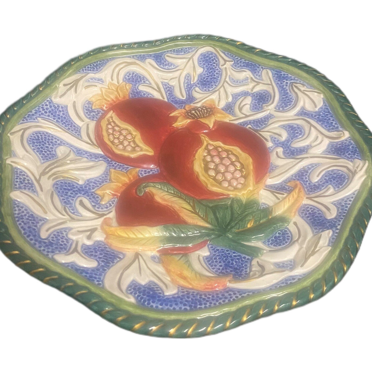 Fitz & Floyd Classic Canape FLORENTINE Accent Plate Pomegranate 3D Wall Hanging