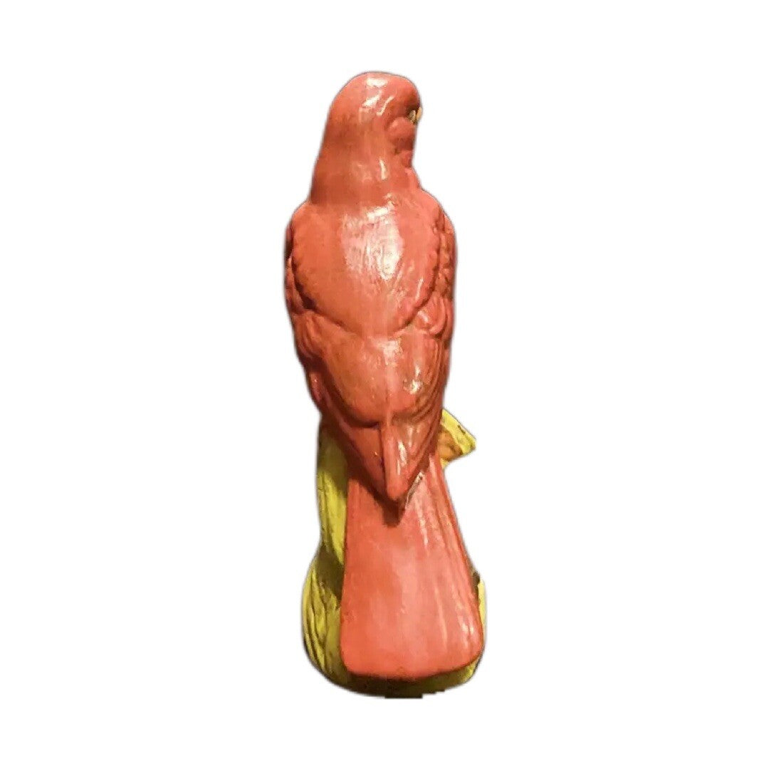 Rare RED BIRD on Branch Statue Figurine Home Decor Room-Tabletop-Desk