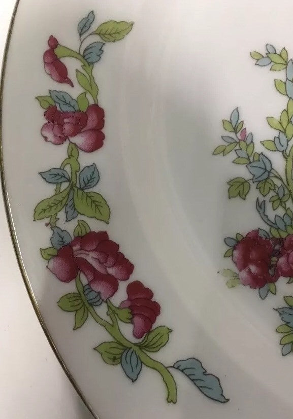 Vntg MZ ALTROHLAU CMR 6 Dinner Plates Czechoslovakia Porcelain Floral Gold Trim