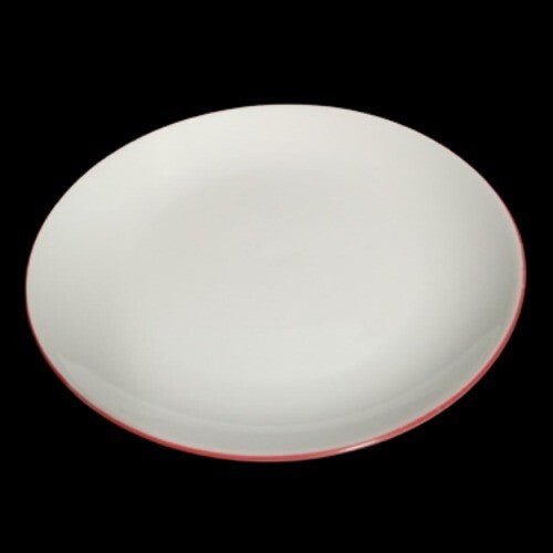 Gibson Designs VIBES RED BANDED 2-Salad/Dessert Plates 7 5/8" D White