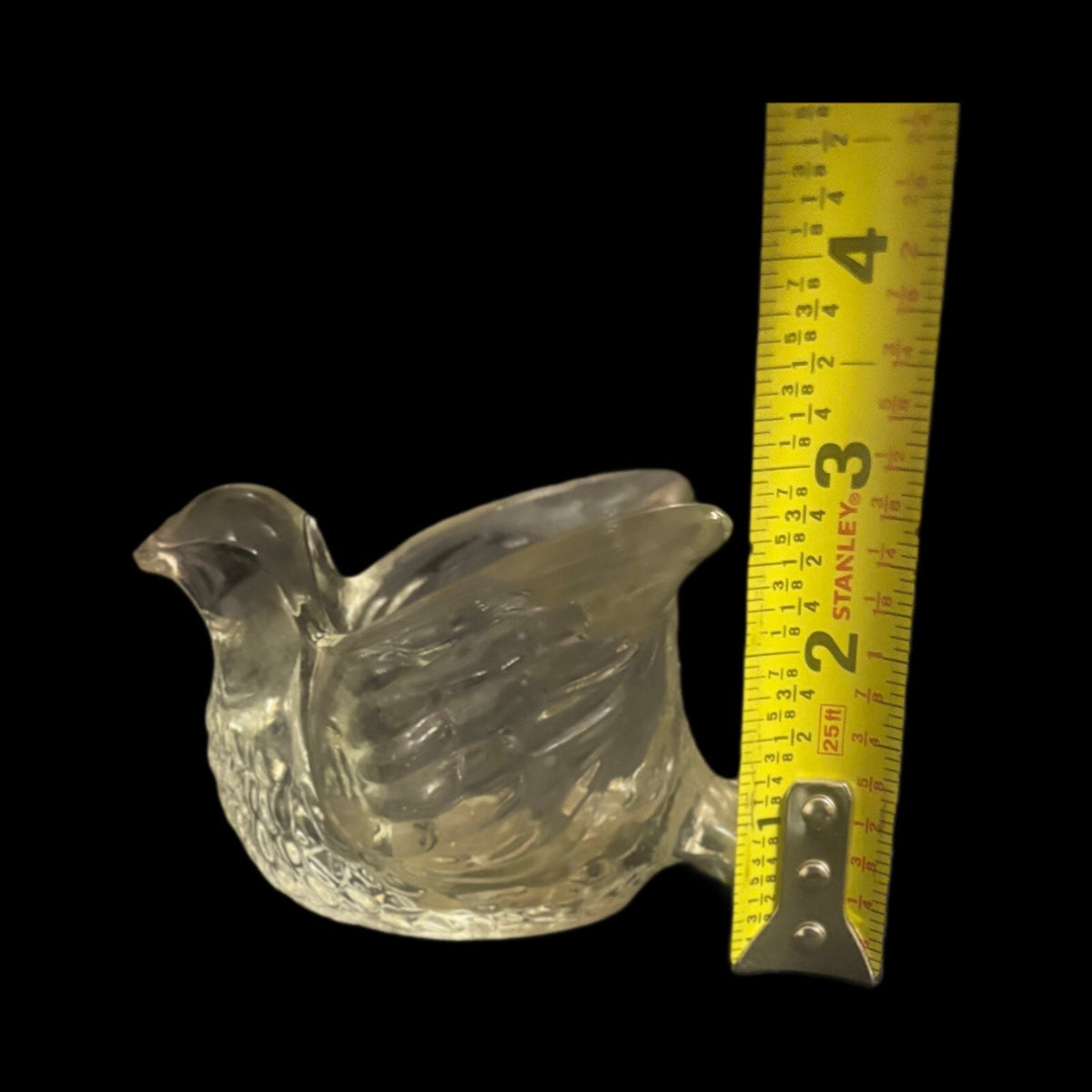 Avon Clear Glass Swan Votive Tea Light Used Vintage