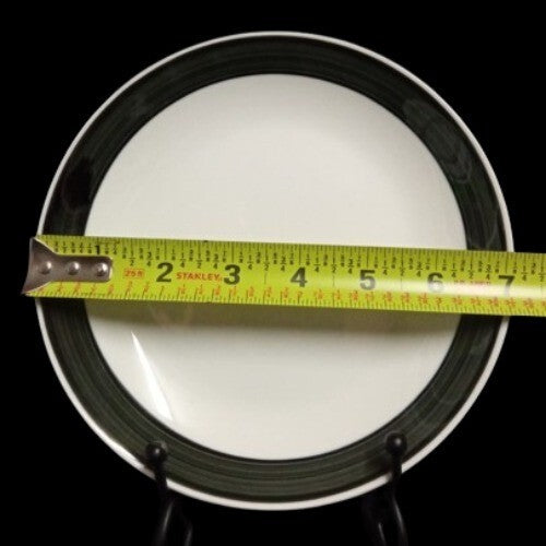 Gibson Designs BASIC LIVING III BLACK 4-Salad Plates 7 1/8” D Black Band