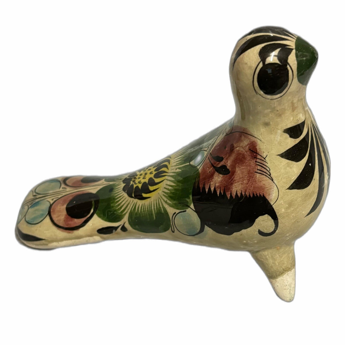 Vintage Tonala Pottery Miniature Bird Figurine Mini Ceramic Mexico Folk Art