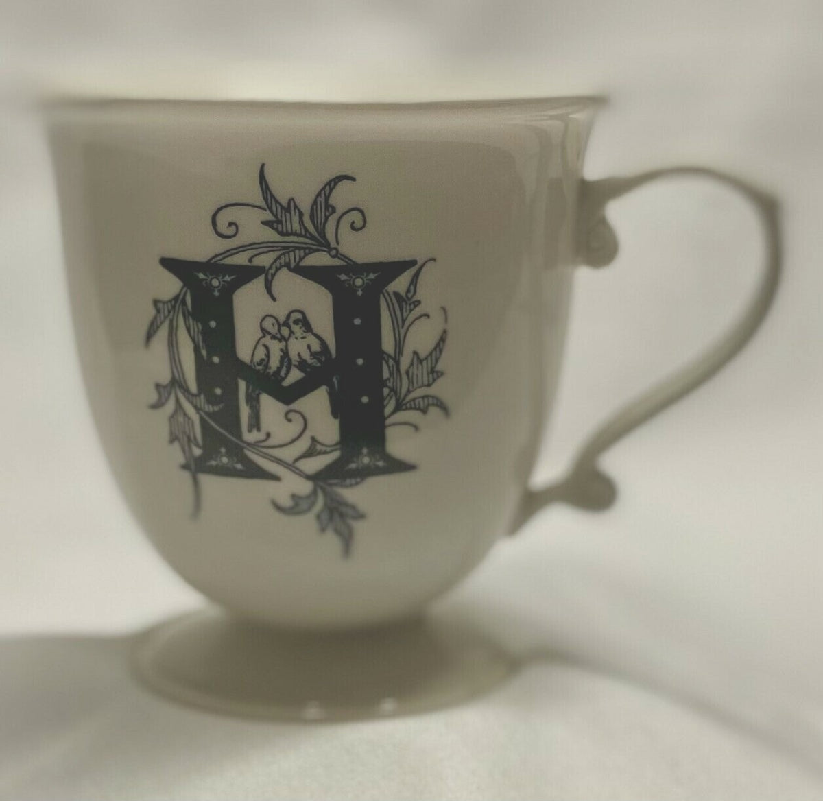 Anthropologie Monogram Pedestal Coffee Mug Personalized Name Cup Initial 