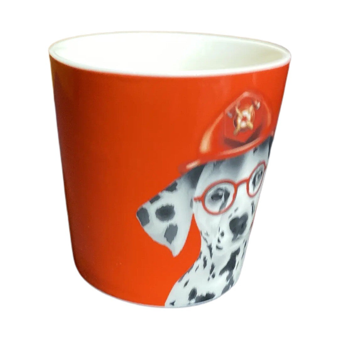 CHRISTOPHER VINE Coffee Mug Dalmatian Dog Porcelain Tea cup Australia Fire Man