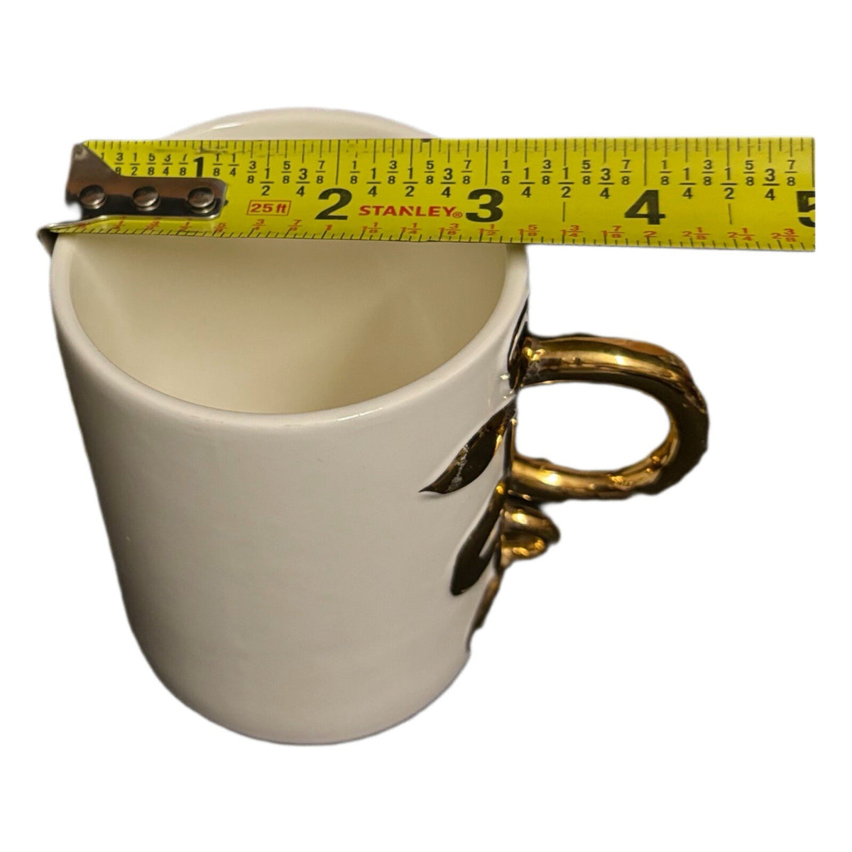 The Medicine Mug White Ceramic Coffee Tea Gold Handle Design Nurse Cup